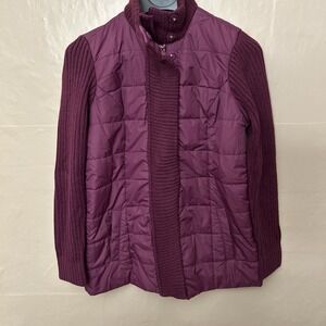 dennis basso XXS Purple Sweater Sleeve Coat Quilting